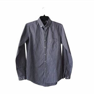 Topman Black & White Checkered Button Down Men's Shirt